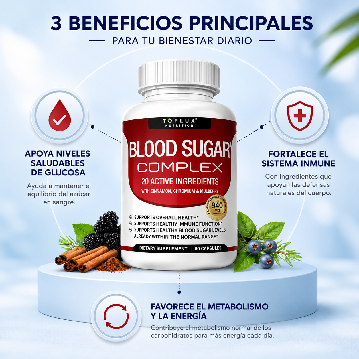 Blood Sugar Complex: Apoya niveles saludables de glucosa